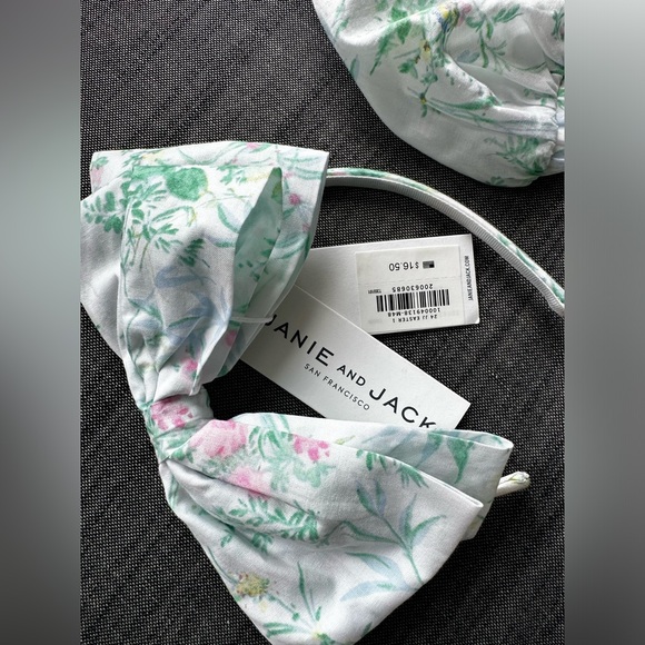 Janie and Jack, Floral Puff Sleeve Top with Matching Headband - Picture 4 of 7